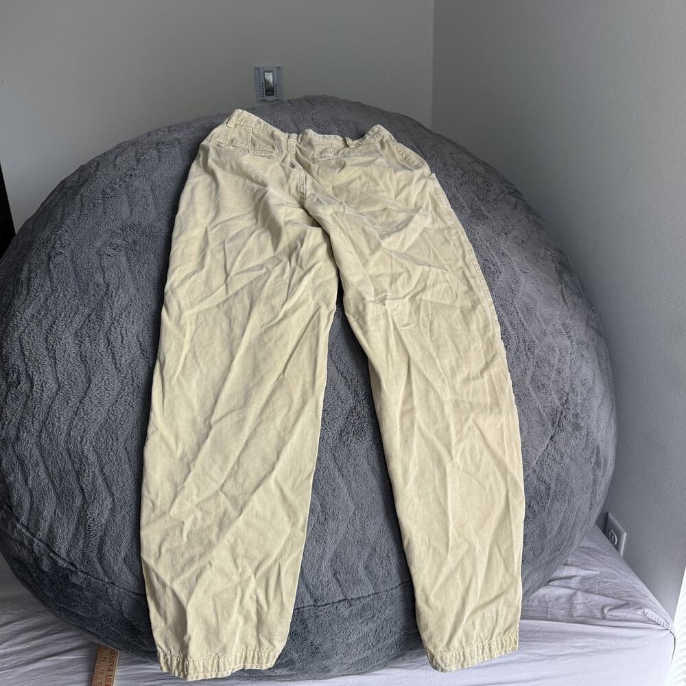 Free People Women's Pleated Tapered Pants Beige Boho Chino Khaki Size 2 - Picture 10 of 11